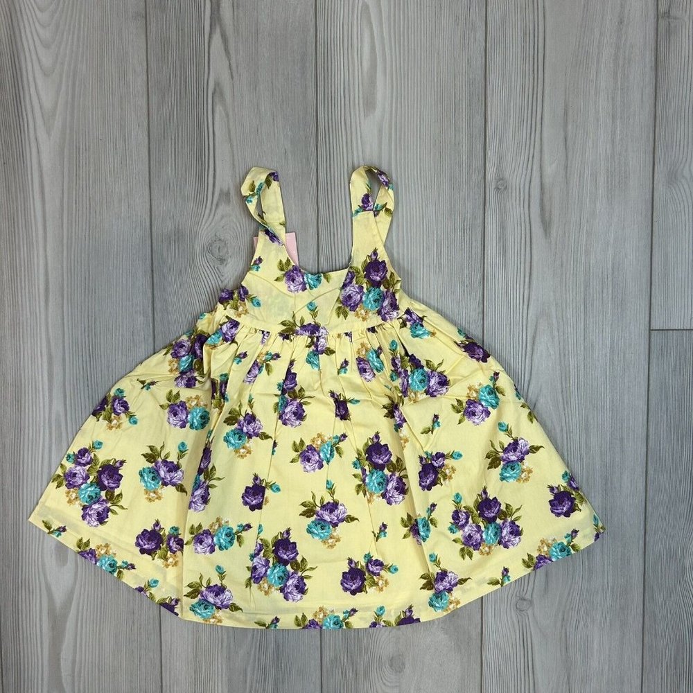 NWT Lacey Lane 5 Mimi Dress‎ Floral Yellow Dress Sundress Girls